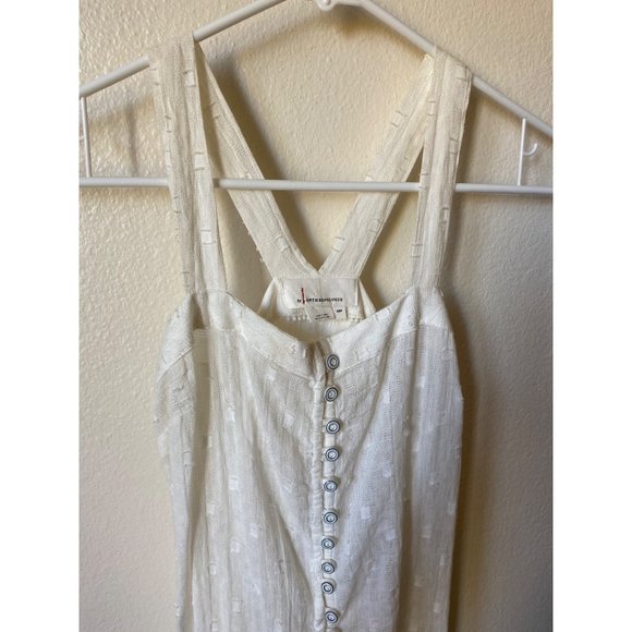 By Anthropologie Women's White Semi Sheer Tunic Tank Size XSP Slit Top - Picture 3 of 9